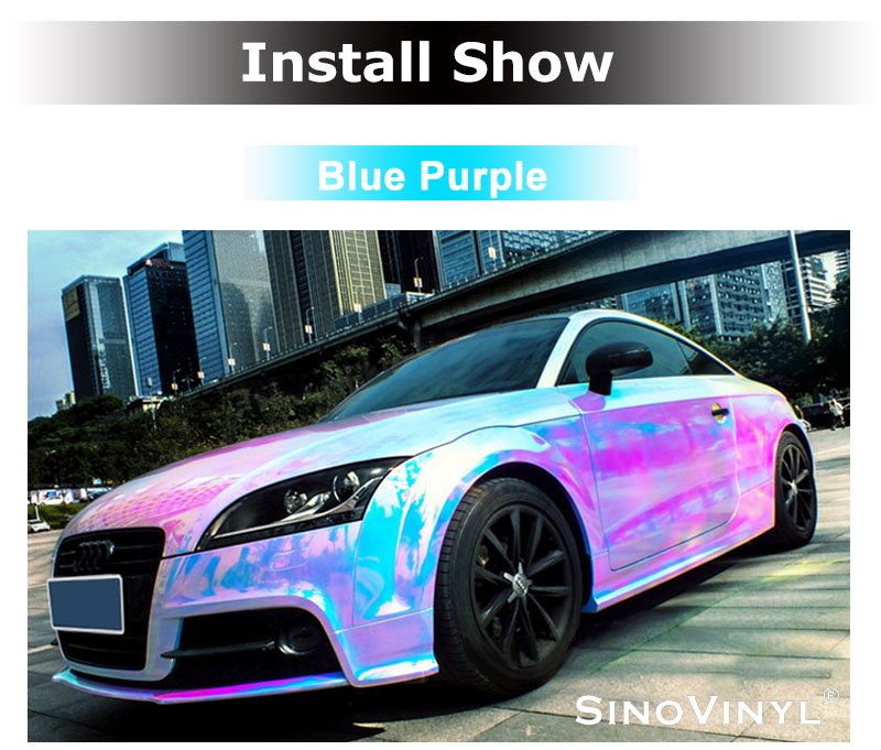 Chrom Car Wrap New Arrival Pink Red Laser Neo Rainbow Chrome Mirror Car Sticker Wrap Vinile Wrapping Film 