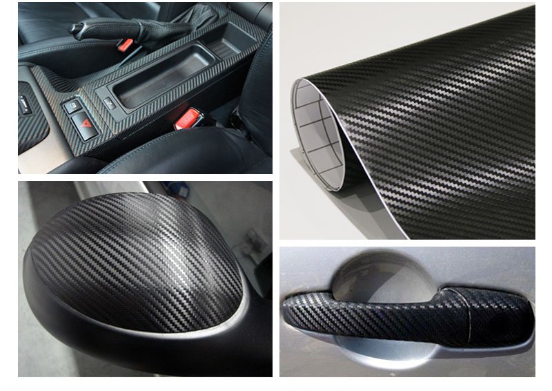 thumbnail image 2 of KAKASinlee 3D Carbon Fiber Vinyl Wrap – Black, Air Bubble Free, Glossy Texture, Self-Adhesive, 3-5 Year Lasting 2 of 3