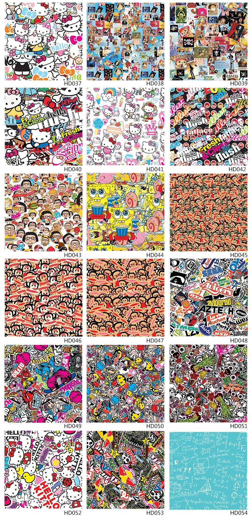 Gloss Matte Pattern Graphic Car Body Vinyl Bomb Sticker