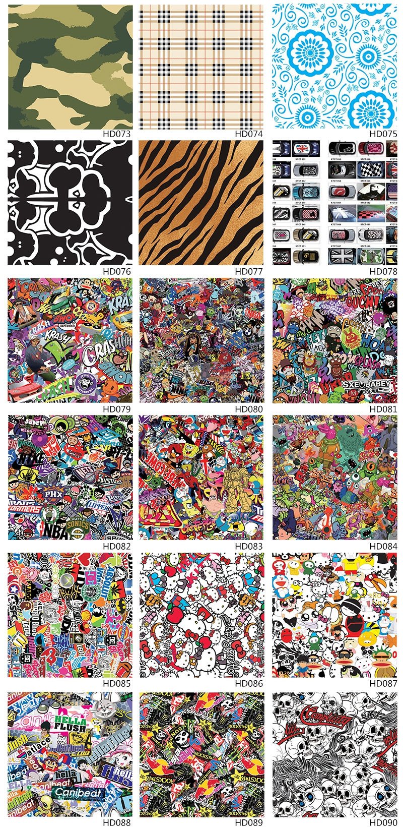 Gloss Matte Pattern Graphic Car Body Vinyl Bomb Sticker