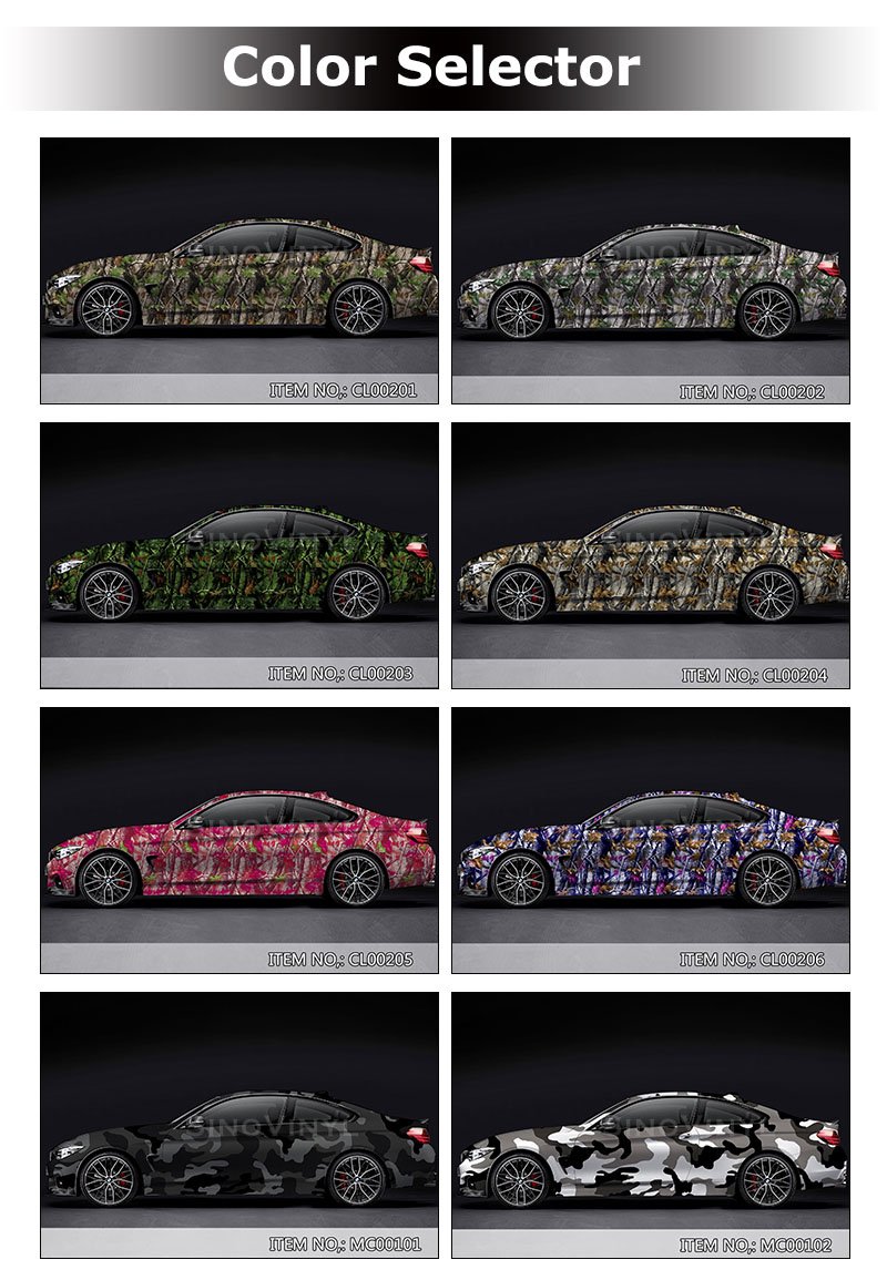 Unique Design Car Sticker Camouflage Vinyl Car Wrap Air Bubble Camo Decoration Car Wrapping Vinyl