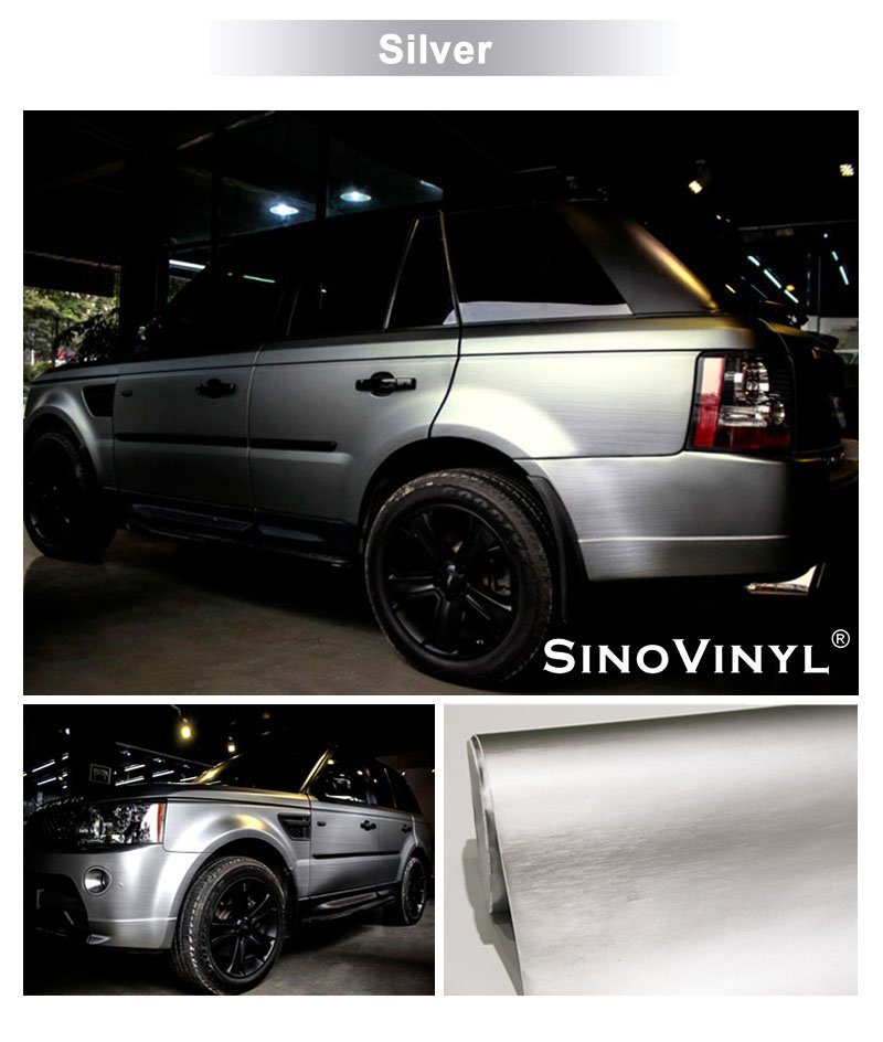 Chrome Brushed Aluminum Metallic Auto Wrap Vinyl