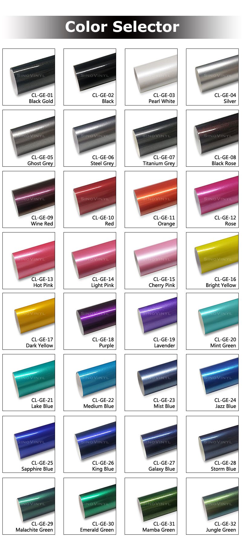 Quality Stretchable Super Gloss Metallic Car Wrap Air Free Bubbles Car Decoration Decals Automotive Vinyl Wrap