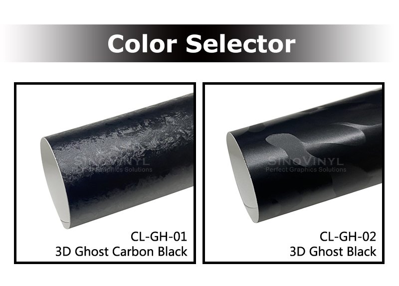 3D Camo Ghost Carbon Black Vinyl Film for Car Wrap