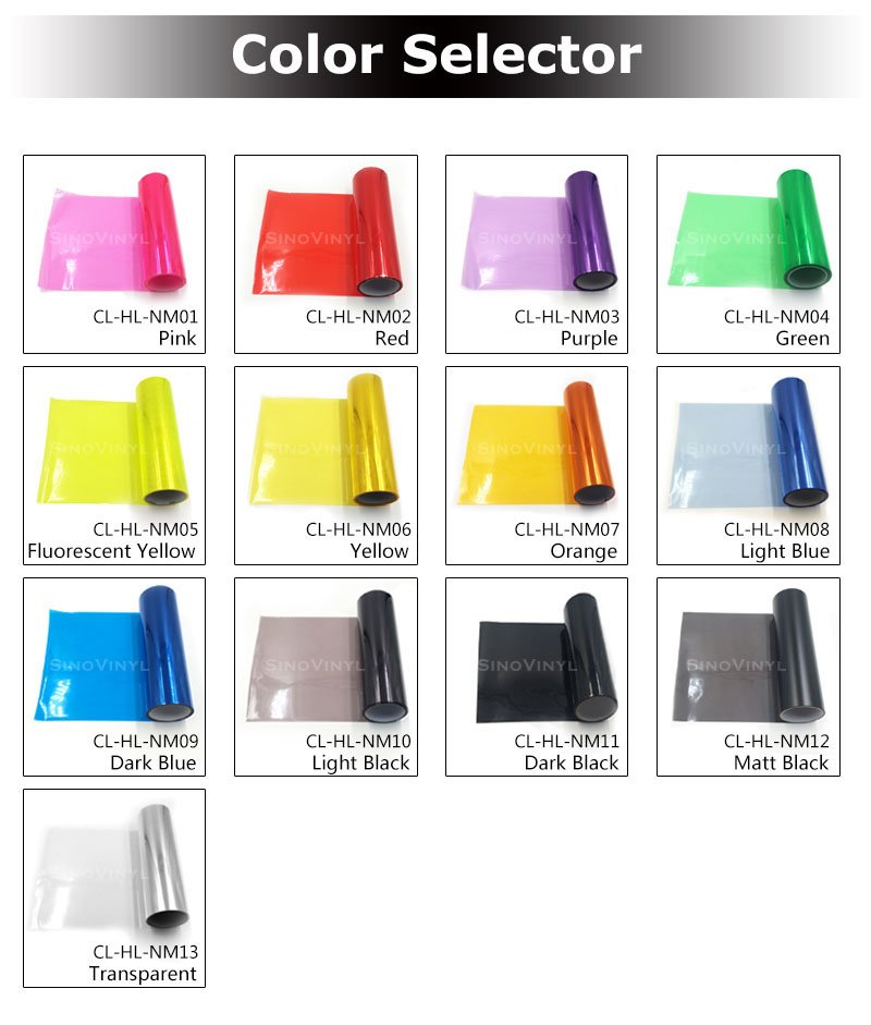 Colored Car Headlight Taillight Smoke Tint Film