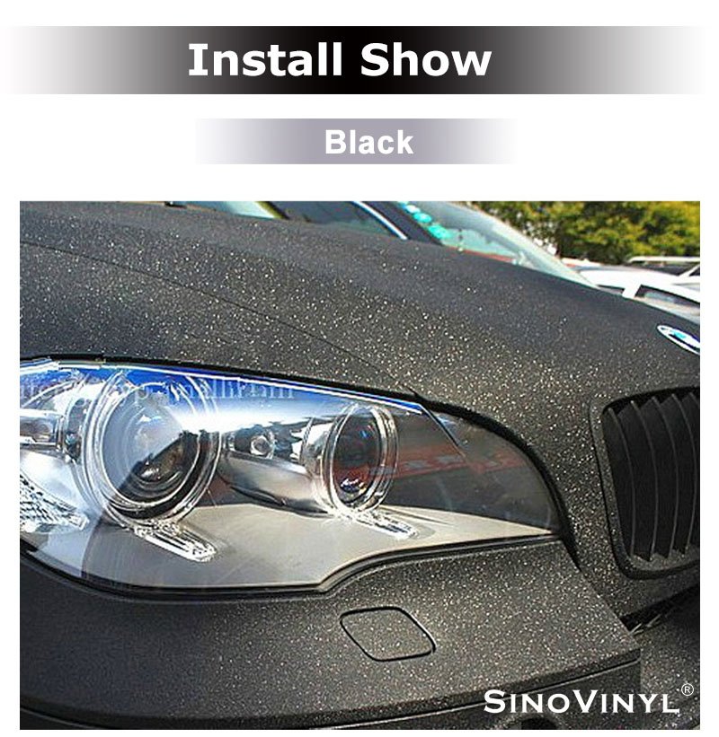 Fornecimento de fábrica Rolo colorido PVC Car Wrap Film Auto Body Decoration Sparkle Black Vinyl