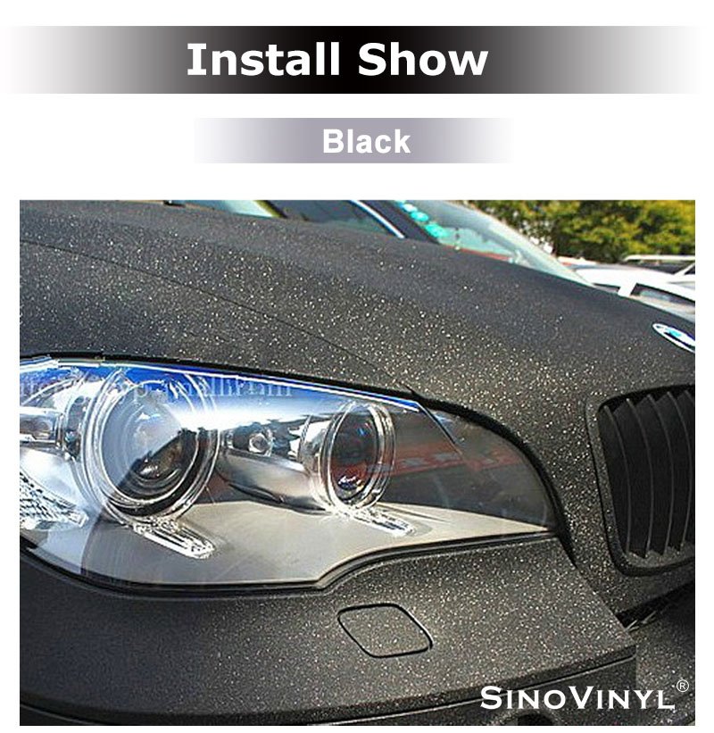 Factory Supply PVC Auto Body Decoration Sparkle Black Vinyl