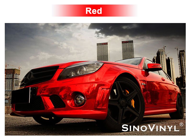 Factory Custom Car Wrap Waterproof Vinyl Mirror Chrome Red Film Wholesale Sticker Wrapping Foil Car Wrap Vinyl