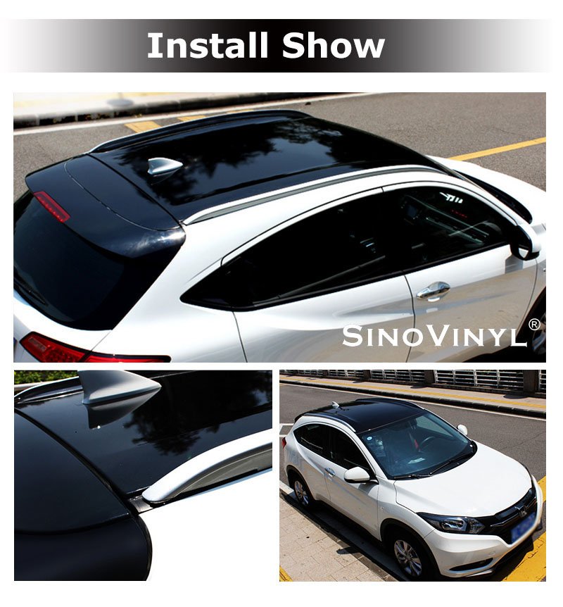 Super Gloss Black Car Sunroof Vinyl Wrapping Film