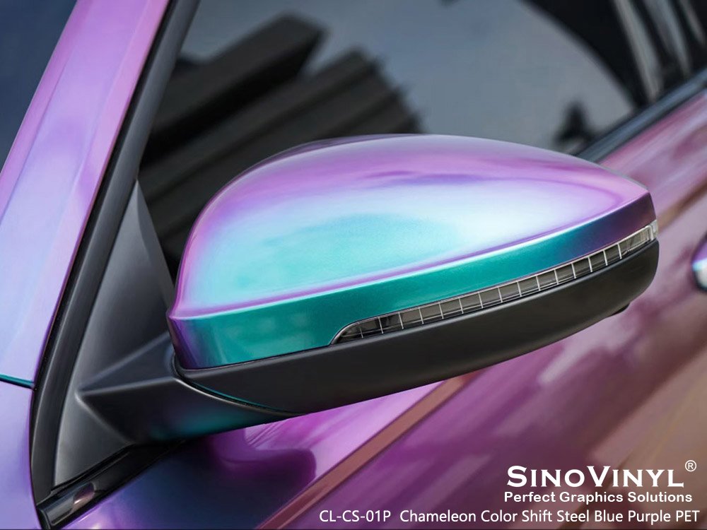 CL-CS-01P Chameleon Color Shift Steel Blue Purple PET Car Wrapping for VOLKSWAGEN