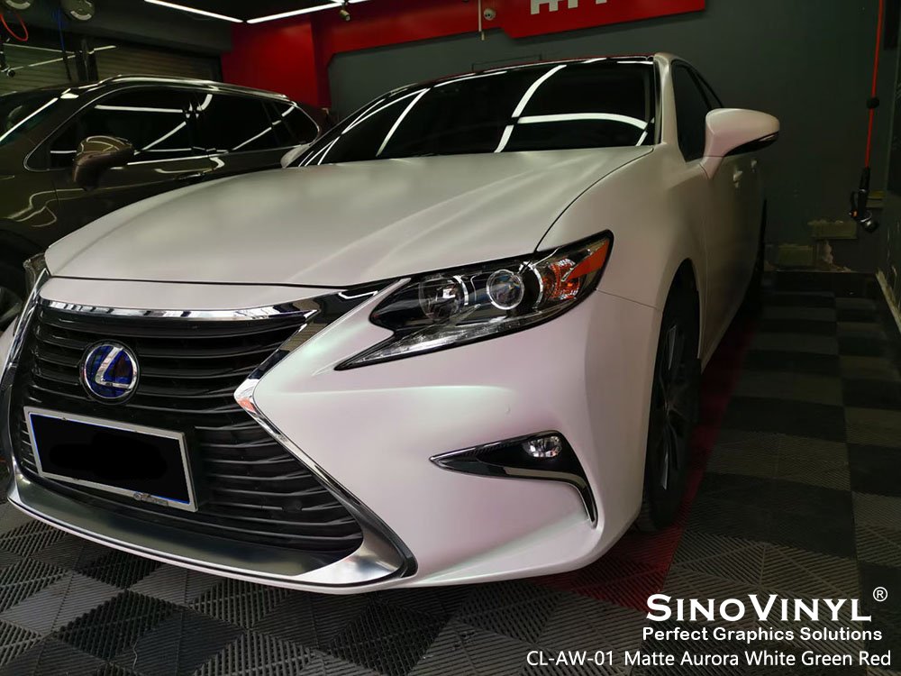 CL-AW-01 Matte Aurora White Green Red Vinyl Distribuidor for LEXUS