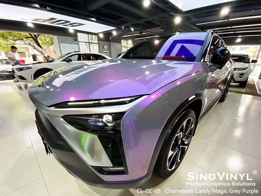 CL-CC-05 Chameleon Candy Magic Grey Purple Vehicle Wraps Wholesale Price for NIO
