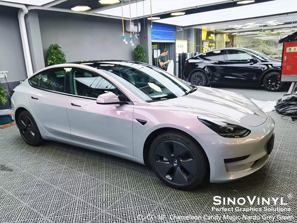 CL-CC-10 Chameleon Candy Magic Nardo Grey Green Vinyl Film for TESLA