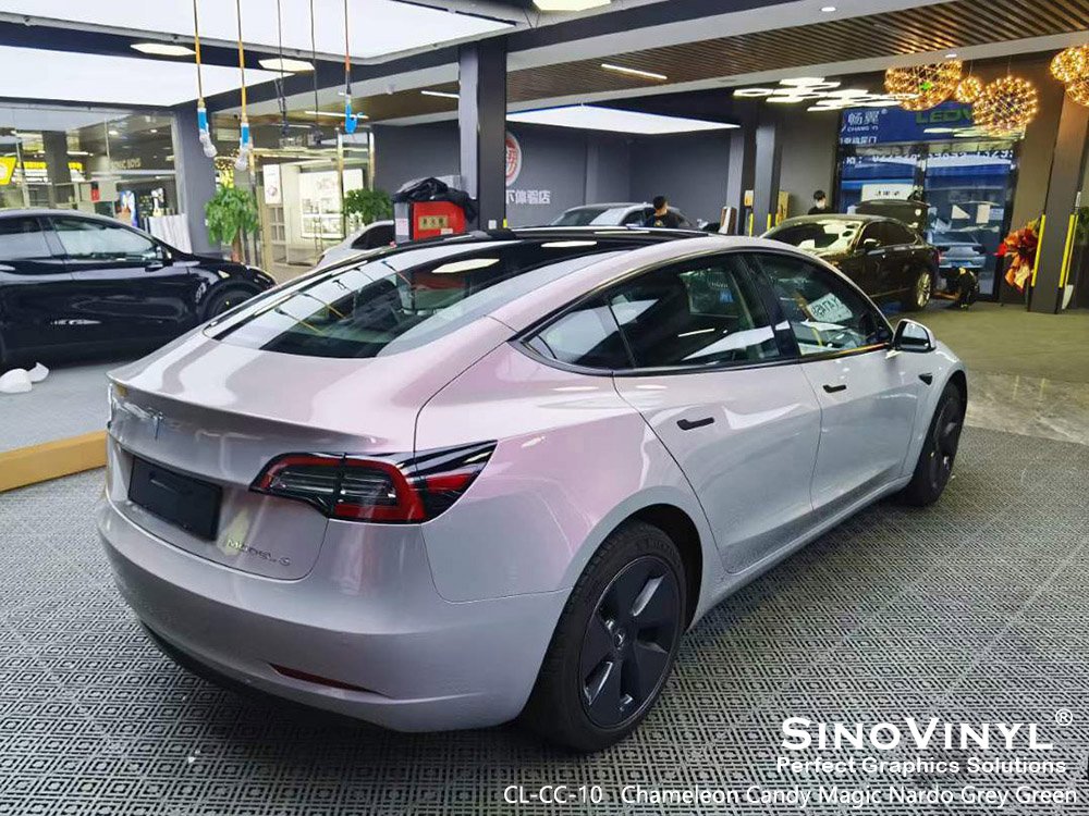 CL-CC-10 Chameleon Candy Magic Nardo Grey Green Vinyl Film for TESLA