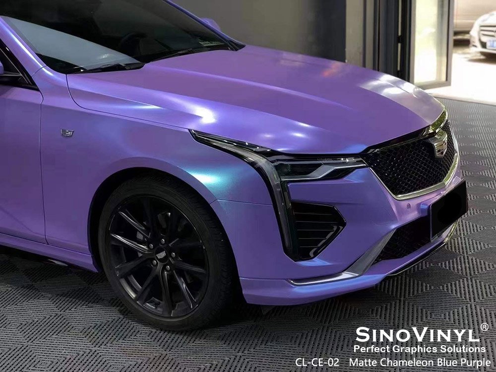 CL-CE-02 Matte Chameleon Blue Purple Vinly Wraps Company for CADILLAC