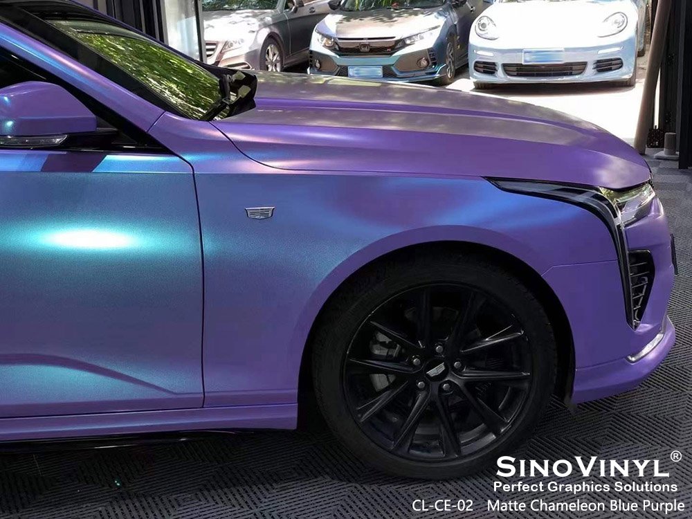 CL-CE-02 Matte Chameleon Blue Purple Vinly Wraps Company for CADILLAC