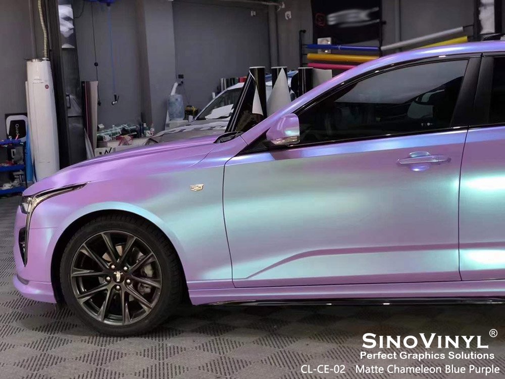 CL-CE-02 Matte Chameleon Blue Purple Vinly Wraps Company for CADILLAC
