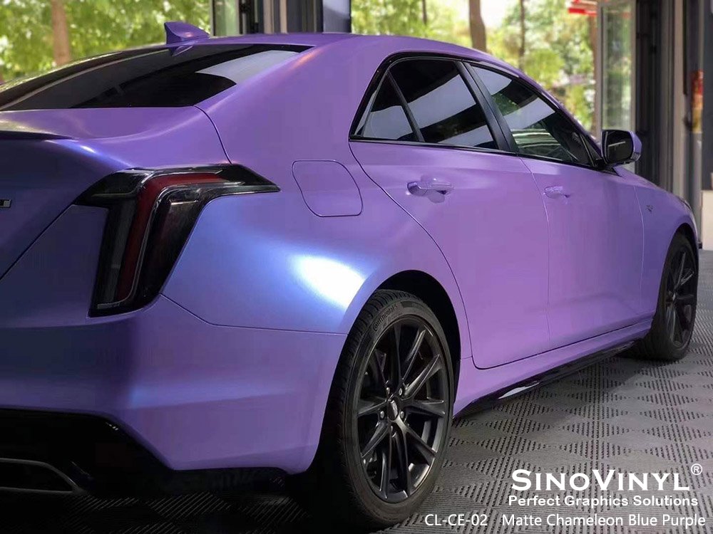 CL-CE-02 Matte Chameleon Blue Purple Vinly Wraps Company for CADILLAC