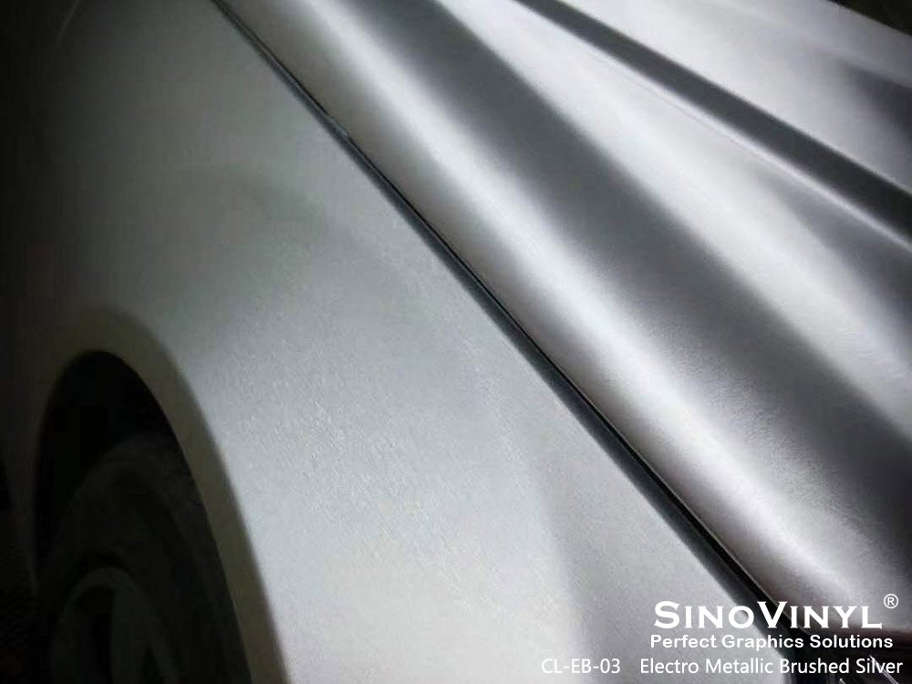 CL-EB-03 Electro Metallic Brushed Silver Car Vinyl Matte for MERCEDES-BENZ