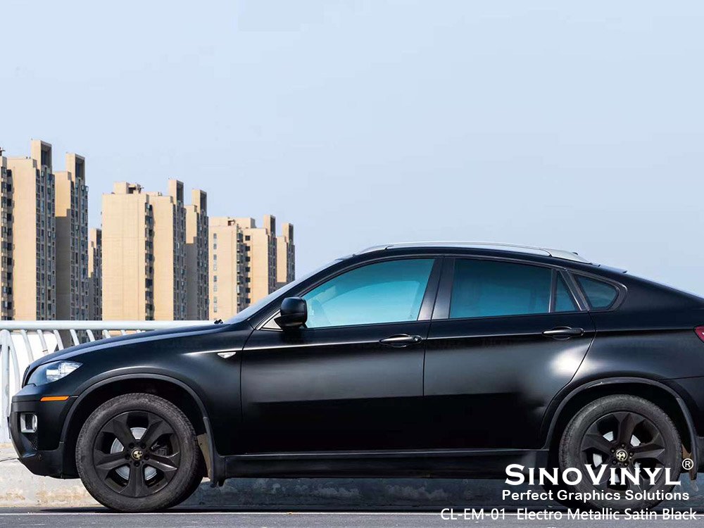 CL-EM-01 Electro Metallic Satin Black Car Vinyl for BMW