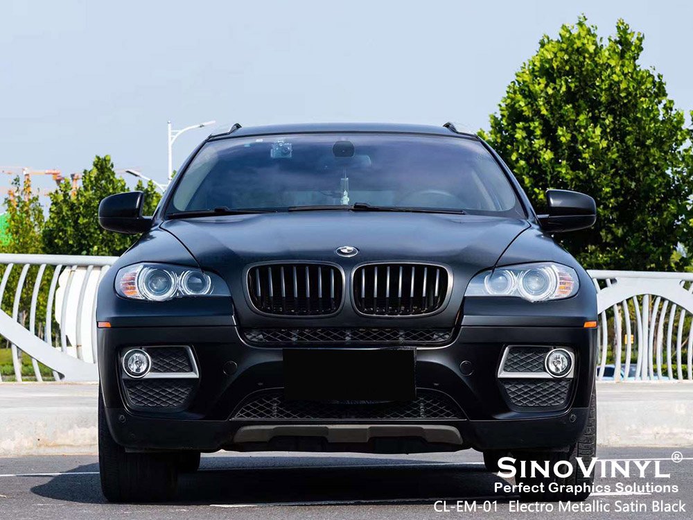 CL-EM-01 Electro Metallic Satin Black Car Vinyl for BMW