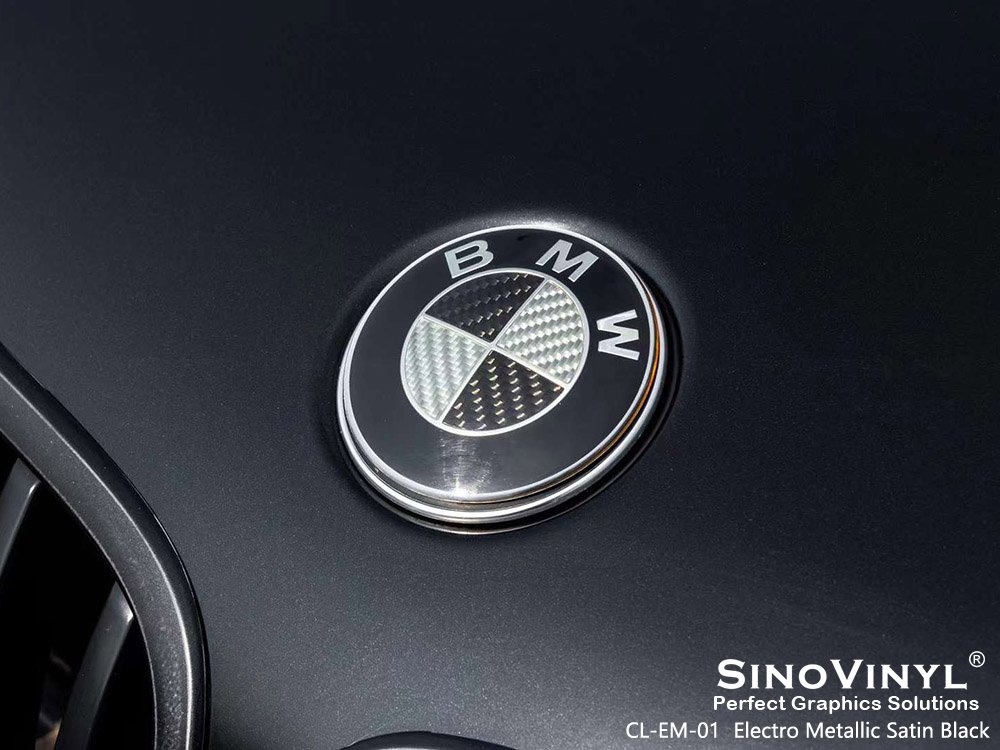 CL-EM-01 Electro Metallic Satin Black Car Vinyl for BMW