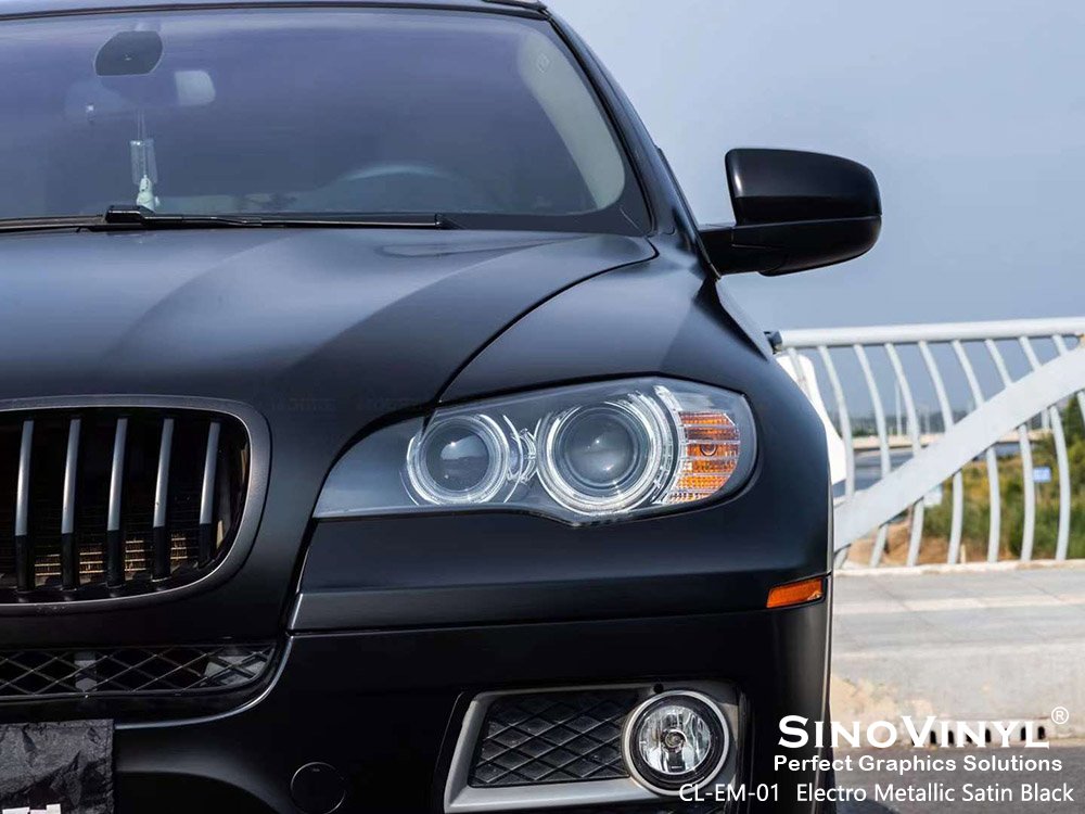 CL-EM-01 Electro Metallic Satin Black Car Vinyl for BMW