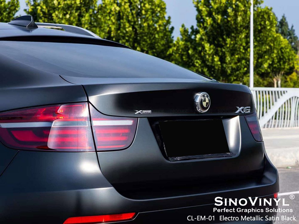 CL-EM-01 Electro Metallic Satin Black Car Vinyl for BMW
