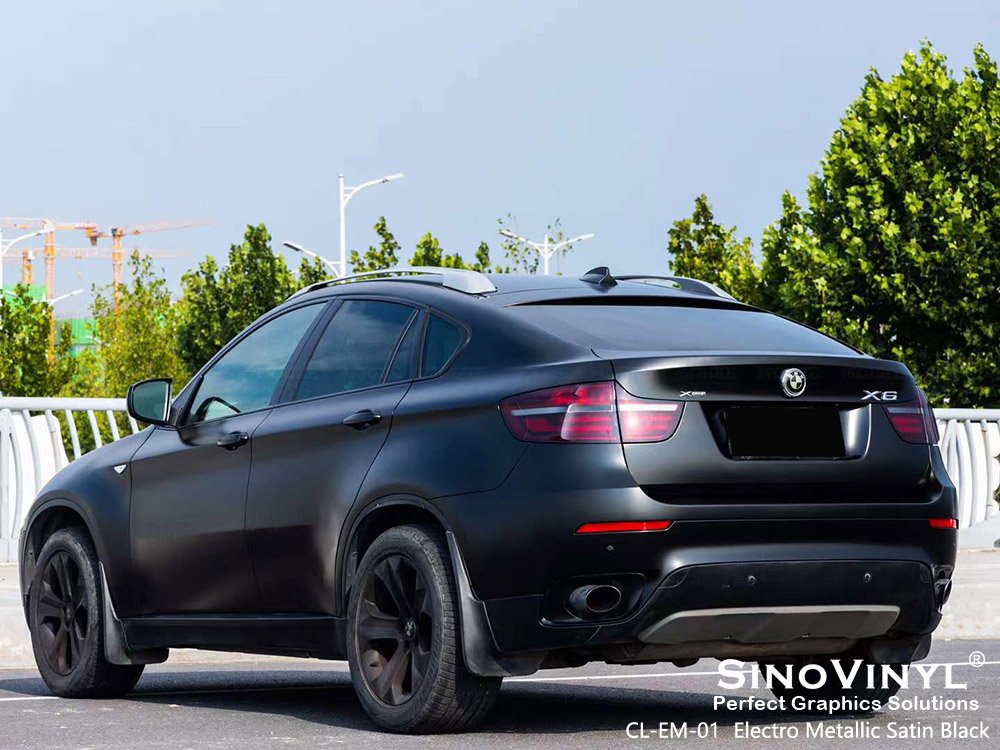 CL-EM-01 Electro Metallic Satin Black Car Vinyl for BMW