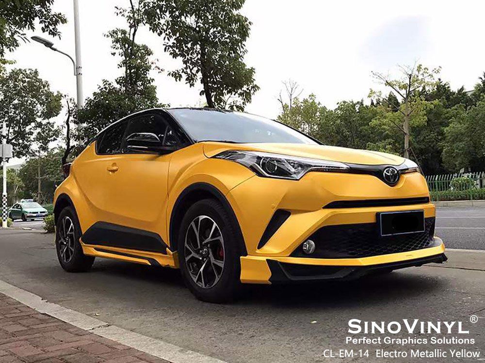 CL-EM-14 Electro Metallic Yellow Car Body Wrap for TOYOTA