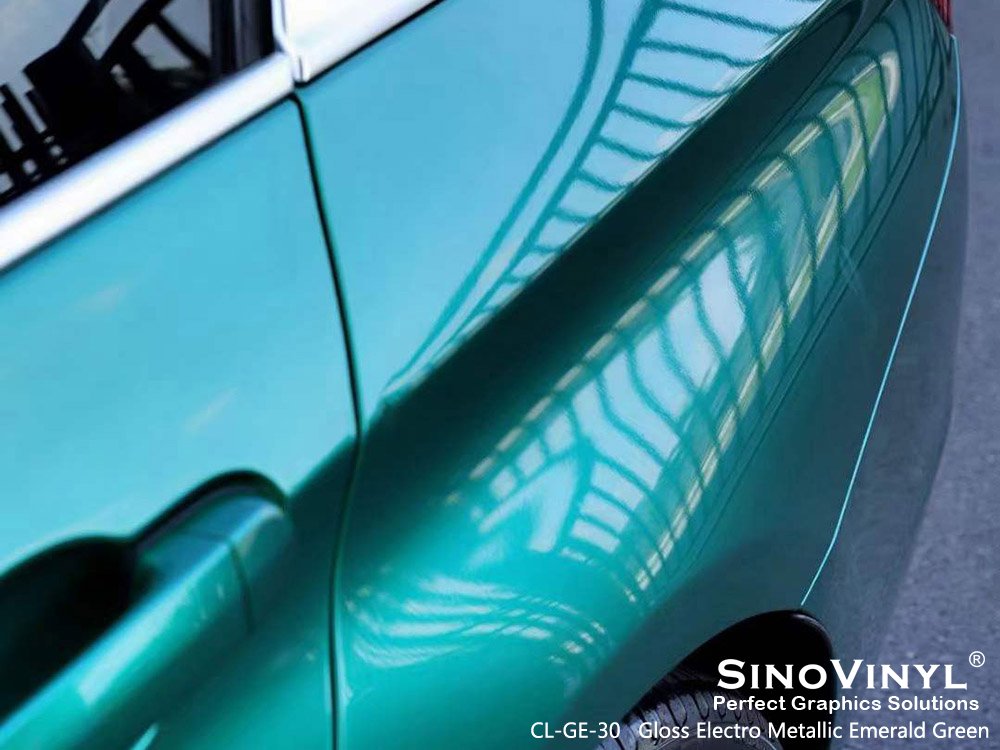 CL-GE-30 Gloss Electro Metallic Emerald Green Wrap Vinyl Suplliers for BMW