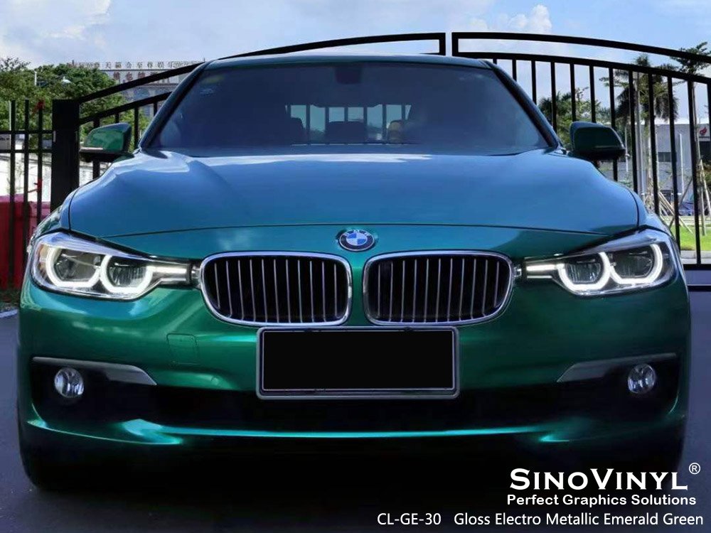 CL-GE-30 Gloss Electro Metallic Emerald Green Wrap Vinyl Suplliers for BMW