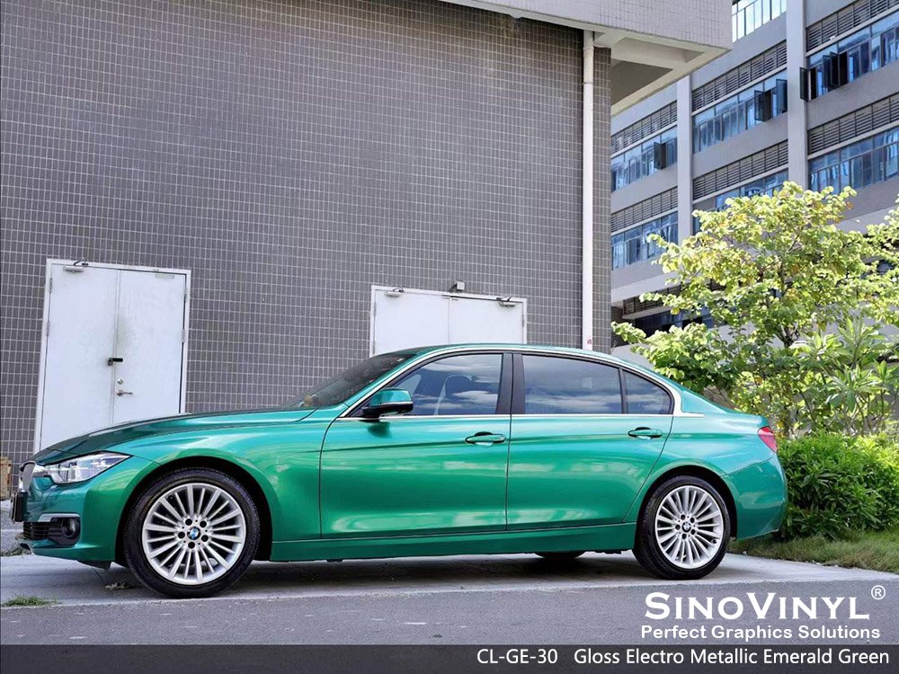 CL-GE-30 Gloss Electro Metallic Emerald Green Wrap Vinyl Suplliers for BMW