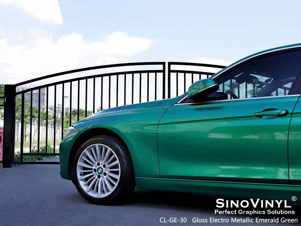 CL-GE-30 Gloss Electro Metallic Emerald Green Wrap Vinyl Suplliers for BMW