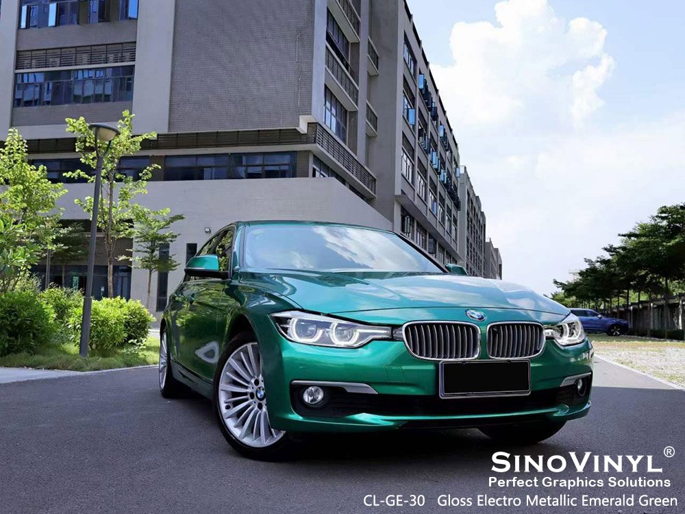 CL-GE-30 Gloss Electro Metallic Emerald Green Wrap Vinyl Suplliers for BMW