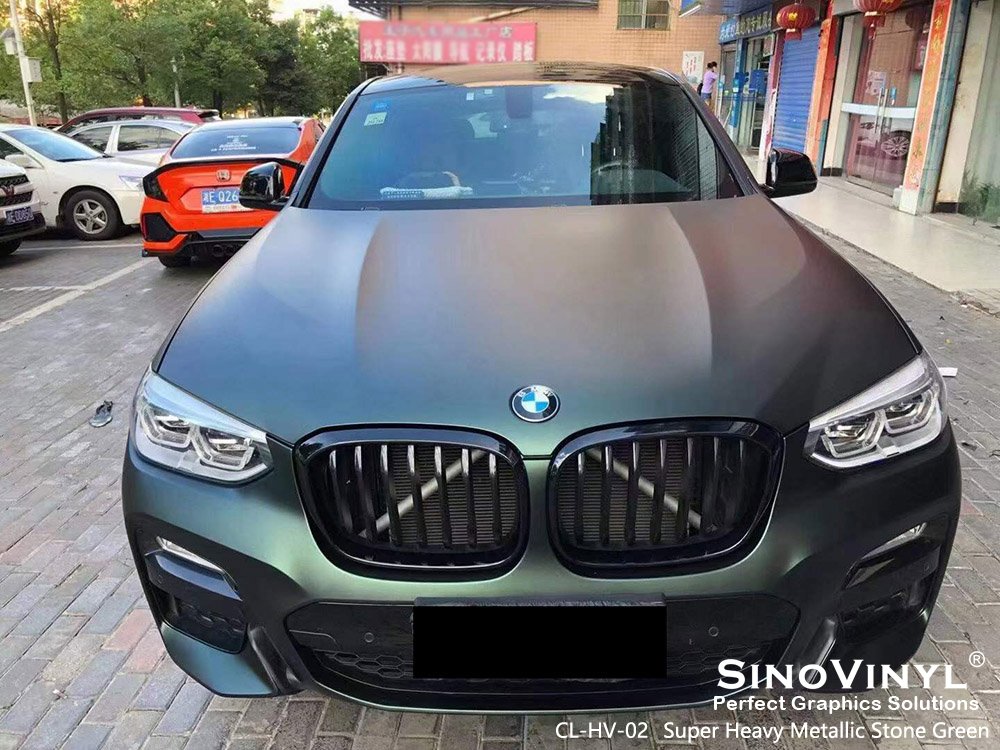 Super Heavy Metallic Stone Green Car Wrap Foil for BMW