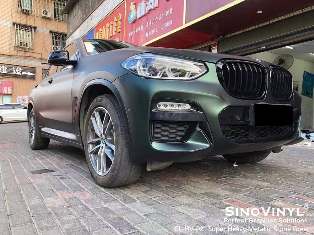 Super Heavy Metallic Stone Green Car Wrap Foil for BMW