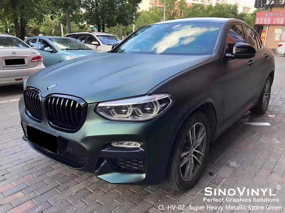 Super Heavy Metallic Stone Green Car Wrap Foil for BMW