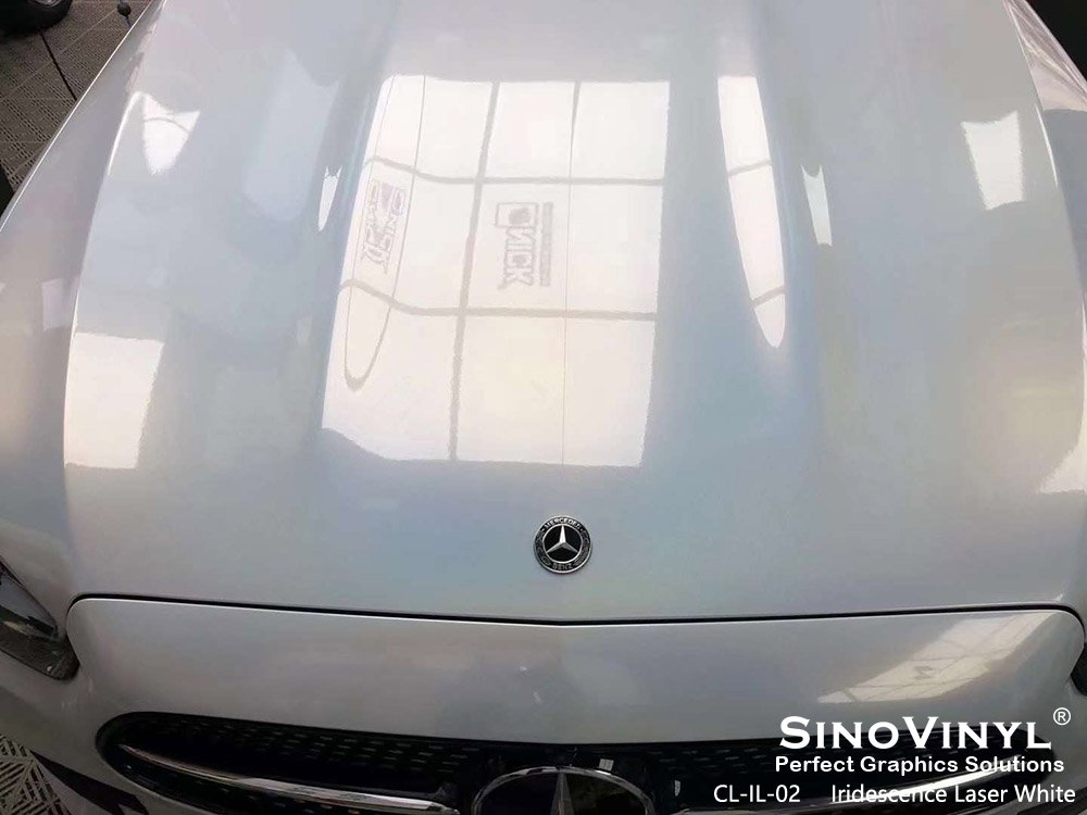 CL-IL-02 Iridescence Laser White Vinyl Wrap for MERCEDES-BENZ