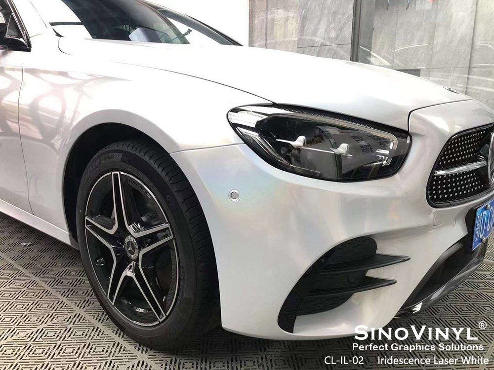 CL-IL-02 Iridescence Laser White Vinyl Wrap for MERCEDES-BENZ