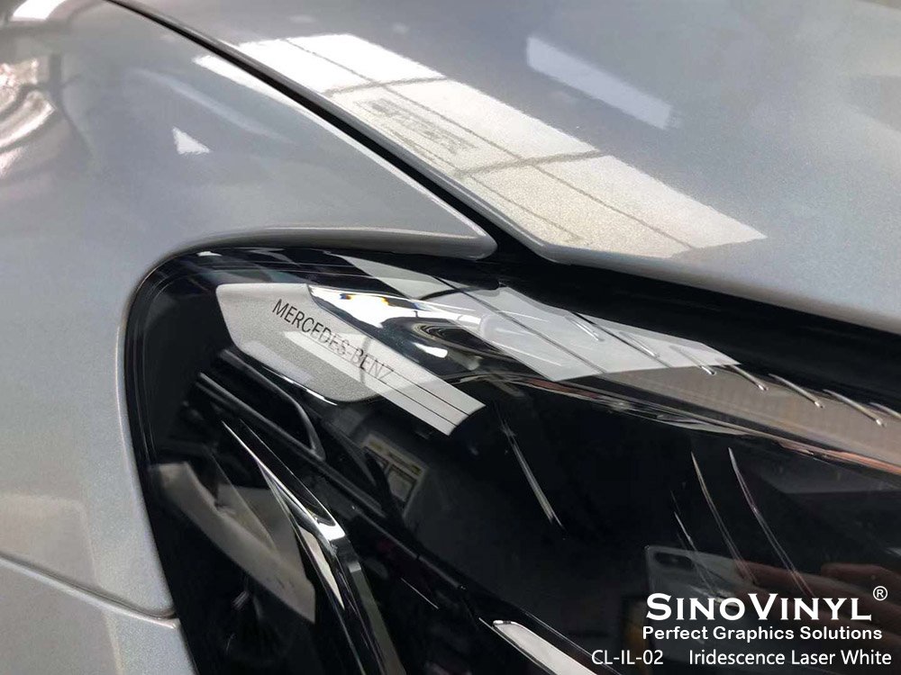 CL-IL-02 Iridescence Laser White Vinyl Wrap for MERCEDES-BENZ