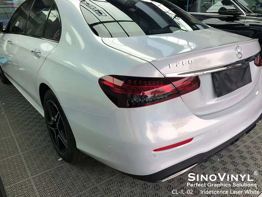 CL-IL-02 Iridescence Laser White Vinyl Wrap for MERCEDES-BENZ