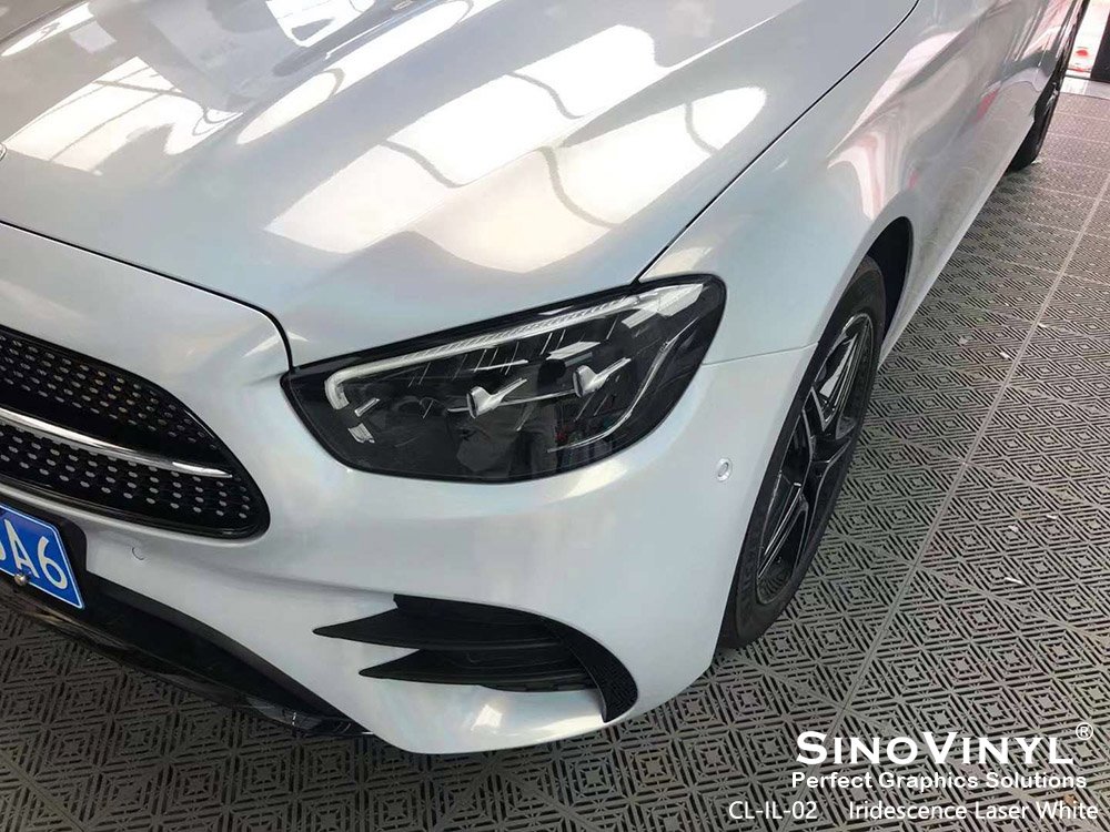 CL-IL-02 Iridescence Laser White Vinyl Wrap for MERCEDES-BENZ