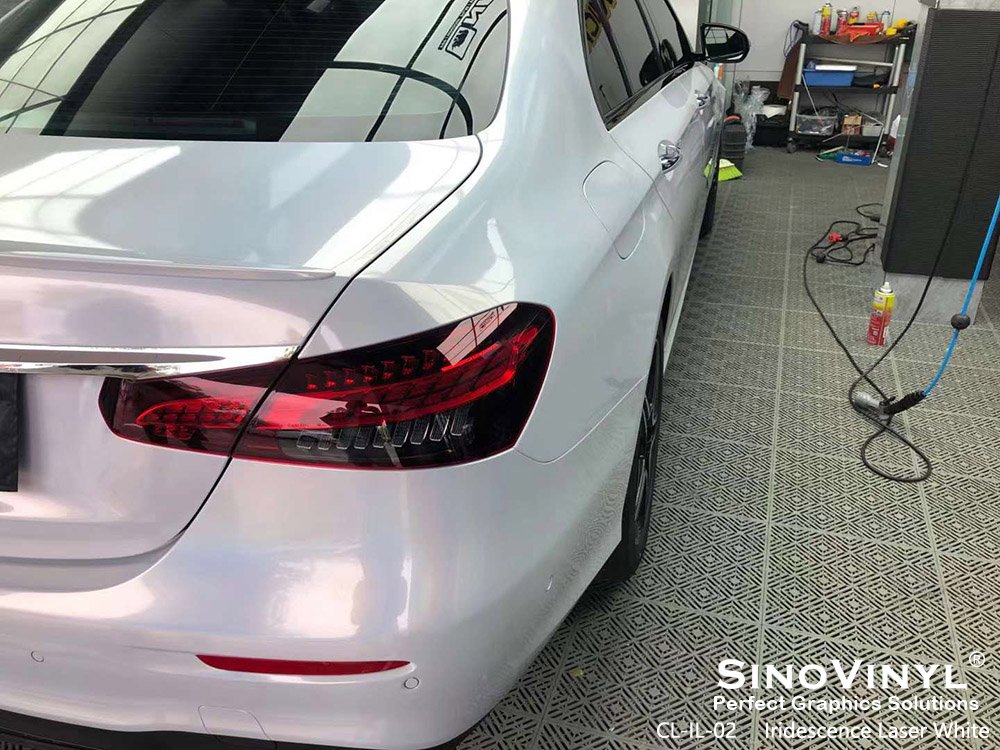 CL-IL-02 Iridescence Laser White Vinyl Wrap for MERCEDES-BENZ