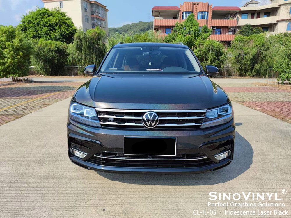 CL-IL-05 Iridescence Laser Black Car Vinyl Wrap for VOLKSWAGEN