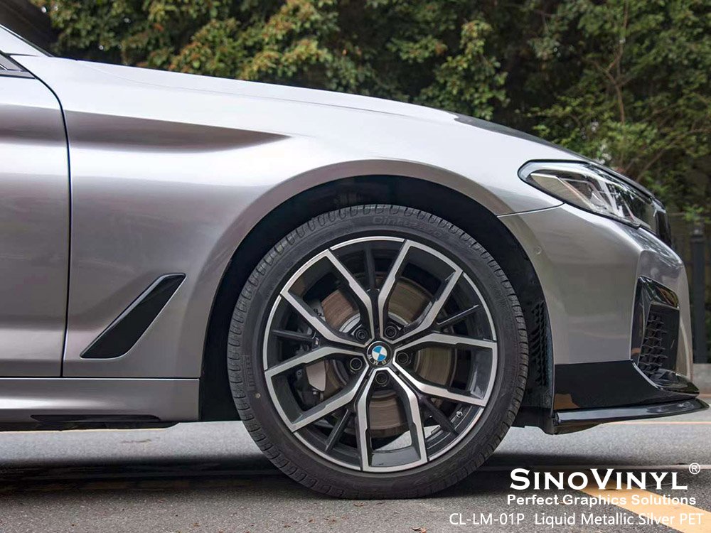 CL-LM-01P Liquid Metallic Silver PET Car Wrapping Foil for BMW