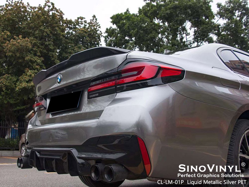 CL-LM-01P Liquid Metallic Silver PET Car Wrapping Foil for BMW