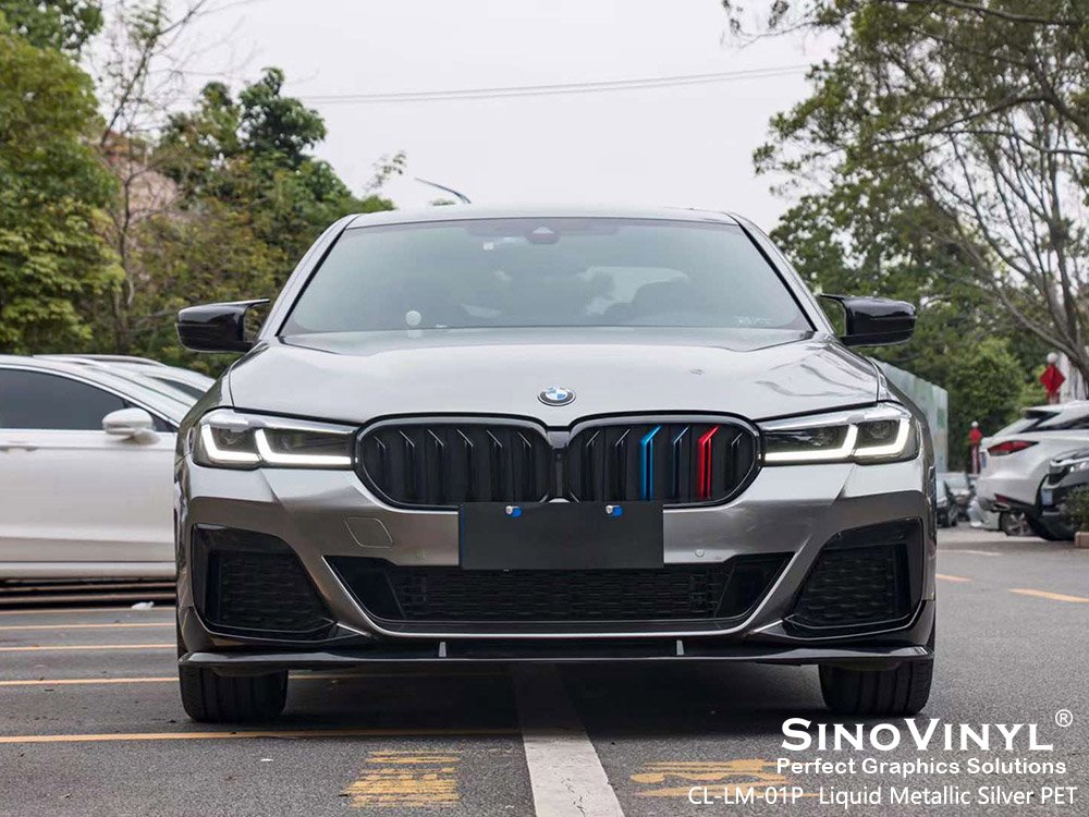 CL-LM-01P Liquid Metallic Silver PET Car Wrapping Foil for BMW