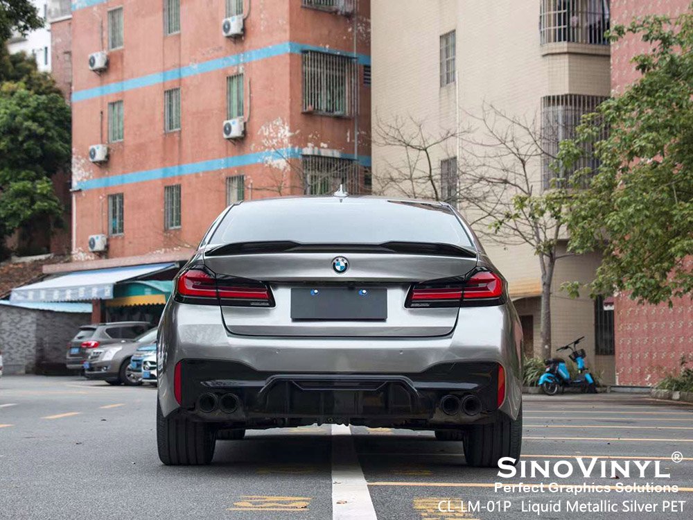 CL-LM-01P Liquid Metallic Silver PET Car Wrapping Foil for BMW