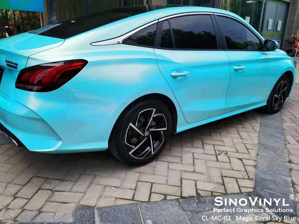 CL-MC-02 Magic Coral Apple Green Full Vehicle Wrap for MORRIS GARAGES